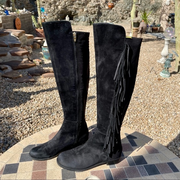 Marc Fisher Myndee Suede over the knee leather fringe Boot EUC - Picture 13 of 15